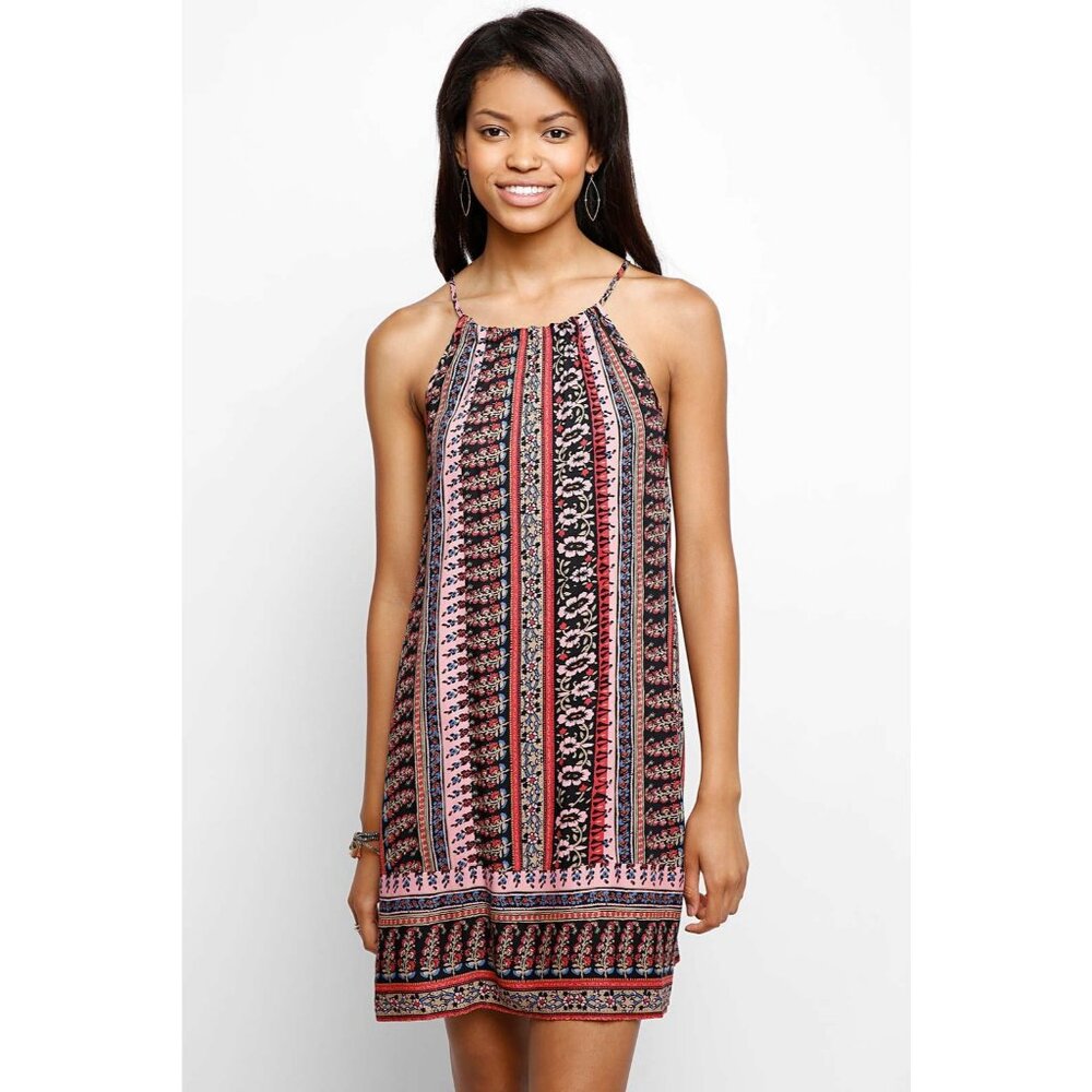 New Women En Creme High-Neck Swing Sun Summer Dress South Moon Under Size L